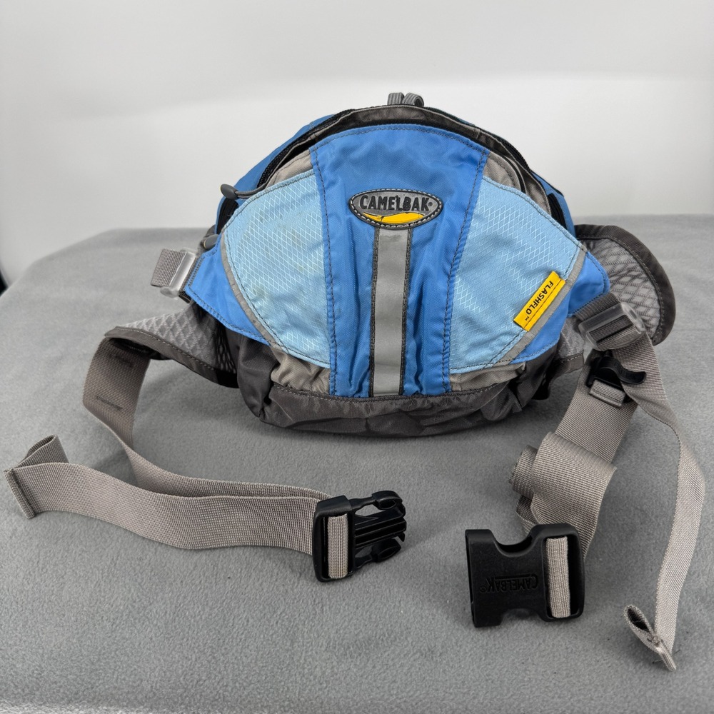 Vintage CamelBak FlashFlo Hydration Waist Pack Blue Hiking Fanny Bag No Bladder